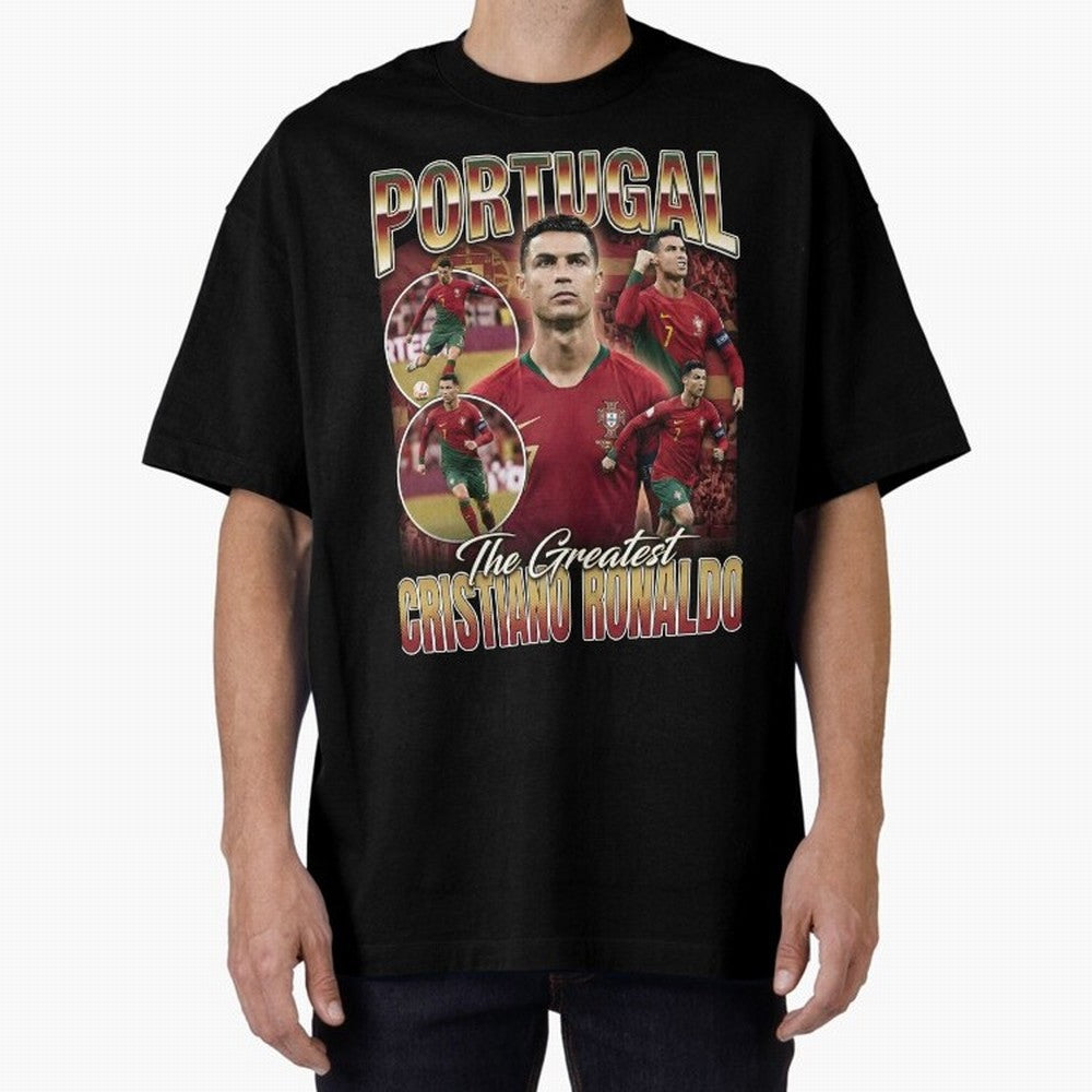 Cristiano Ronaldo Portugal Vintage Oversized T-Shirt Follow FIFA World Cup 2026 Group Stage Spirit, Centered on Netherlands, Messi, CR7 and Mbappe, Supporter Pride, Iconic Celebrations, Legendary Names and Global Match Day Energy; Made for