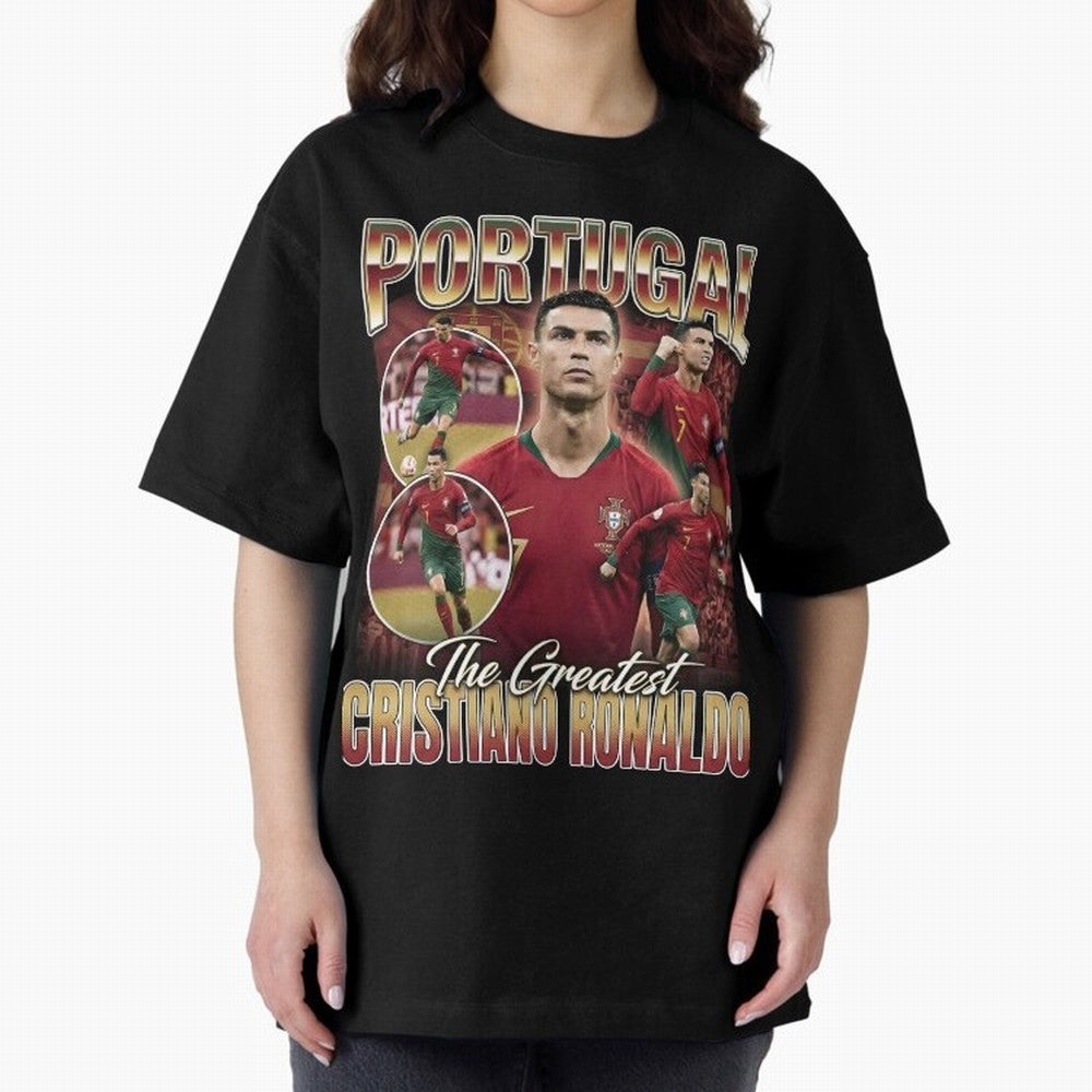 Cristiano Ronaldo Portugal Vintage Oversized T-Shirt Follow FIFA World Cup 2026 Group Stage Spirit, Centered on Netherlands, Messi, CR7 and Mbappe, Supporter Pride, Iconic Celebrations, Legendary Names and Global Match Day Energy; Made for