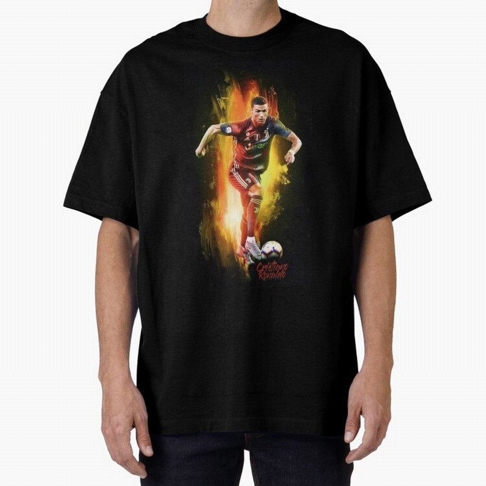 Ronaldo Wallpaper Oversized T-Shirt Stand with FIFA World Cup 2026 Group Stage Made for CR7, Brazil, Portugal and Argentina Energy, Football Passion, Legendary Performances, Festival Vibes and Supporter Community; Great for Supporters Who Love