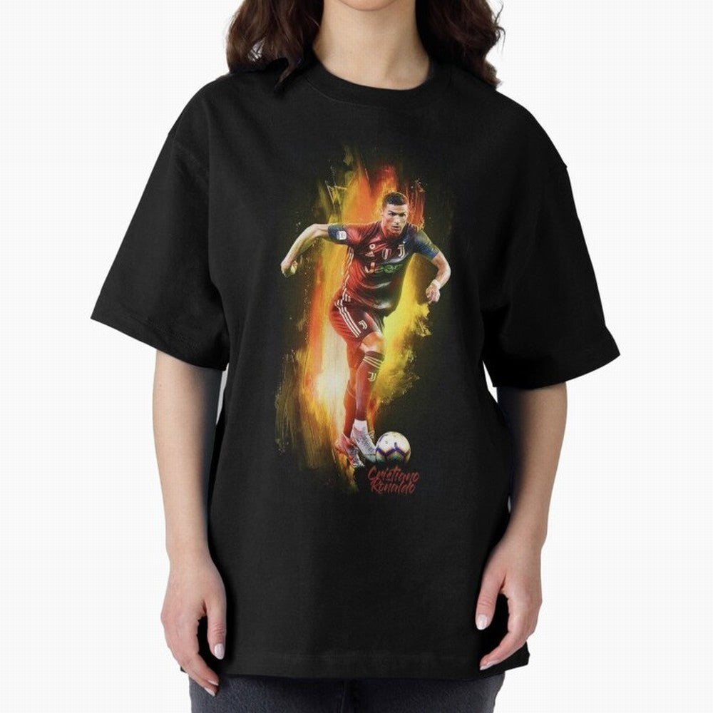 Ronaldo Wallpaper Oversized T-Shirt Stand with FIFA World Cup 2026 Group Stage Made for CR7, Brazil, Portugal and Argentina Energy, Football Passion, Legendary Performances, Festival Vibes and Supporter Community; Great for Supporters Who Love