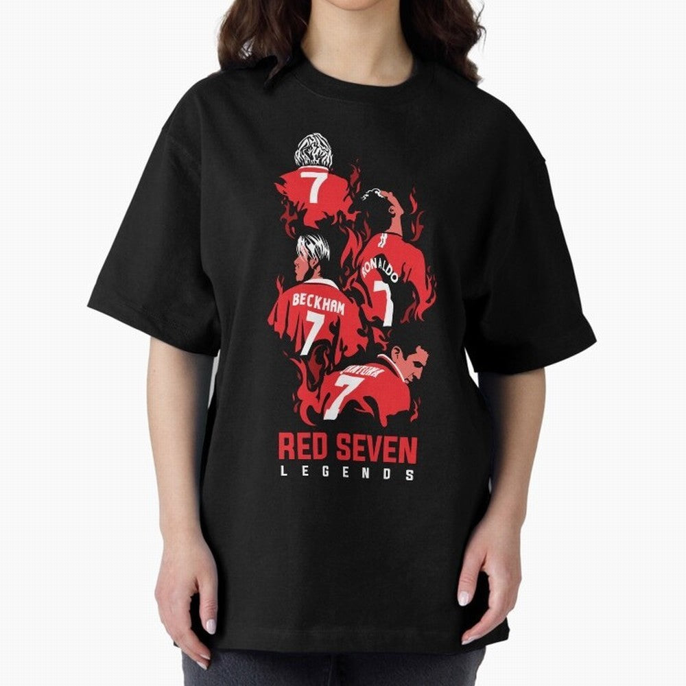 The Red Seven - Man Utd Oversized T-Shirt Unlock Match Day Hype around FIFA World Cup 2026 USA Canada Mexico, Mbappe, Argentina, France and Brazil, Match Day Excitement, Supporter Culture, Golden Goals and Global Football Passion; Created for Match