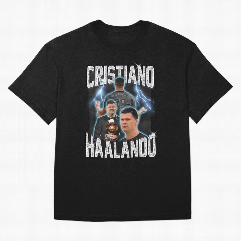 Cristiano Haalando Oversized T-Shirt Enjoy the FIFA World Cup 2026 USA Canada Mexico Journey through Cristiano Ronaldo, Haaland and CR7 Highlights, Brazil Pride, Fan Favorite Moments, National Team Passion, Big Match Drama and Soccer History; Great