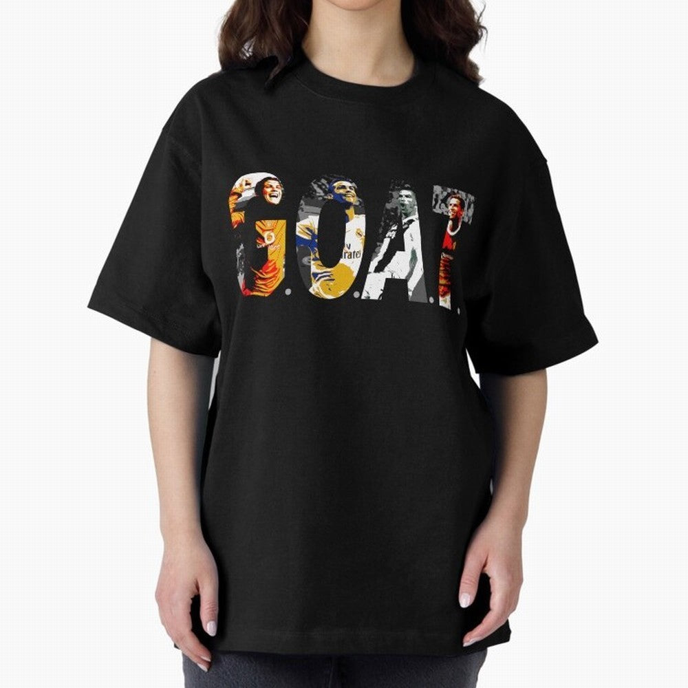 Cristiano Ronaldo, Greatest Football Player of All Time Oversized T-Shirt Stand with the FIFA World Cup 2026 USA Canada Mexico Journey through Messi Highlights, Argentina and Brazil Pride, Football Festival Excitement, Trophy Ambitions, Country