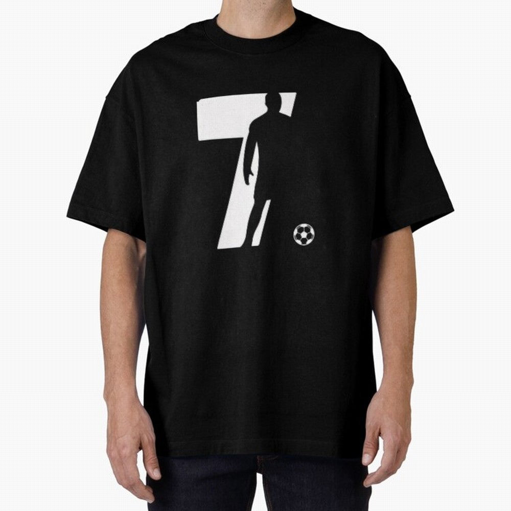 CR 7 Oversized T-Shirt Stand Out with Spirit from Match Day Hype around FIFA World Cup 2026 USA Canada Mexico, Messi, CR7 and Mbappe, Brazil, Sports Nostalgia, International Competition, Famous Players and Unforgettable Victories; Created for Match