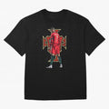 Cristiano Ronaldo Portugal Logo Oversized T-Shirt Show Your Love for FIFA World Cup 2026 Spirit, Highlighting Spain, CR7 and Messi, Vintage Soccer Flavor, Modern Football Stars, National Flags and Final Night Emotion; Perfect for People Who Love