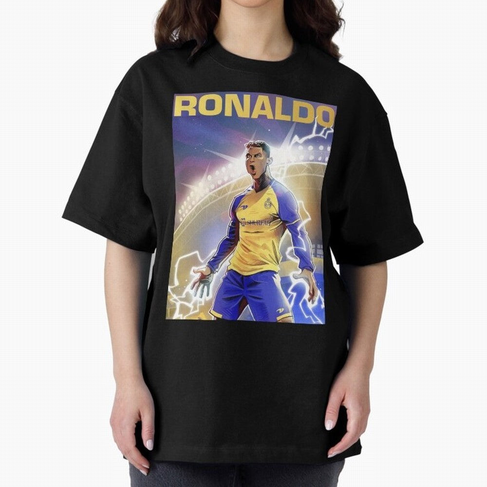 Ronaldo Al-Nassr Football Club - Oversized T-Shirt Represent Fans Who Live for FIFA World Cup 2026 USA Canada Mexico Spirit, Built around Argentina and Brazil, Haaland, Fan Favorite Moments, National Team Passion, Big Match Drama and Soccer