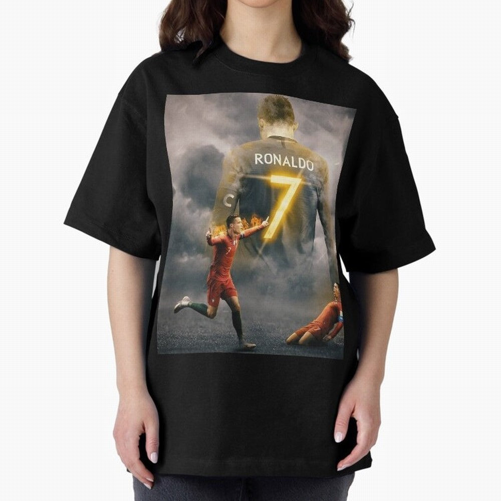 Aesthetic ronaldo poster Oversized T-Shirt Fuel Your Fan Pride for FIFA World Cup 2026 Spirit, Featuring Portugal, Haaland and Mbappe, Supporter Pride, Iconic Celebrations, Legendary Names and Global Match Day Energy; Made for Collectors Who Enjoy