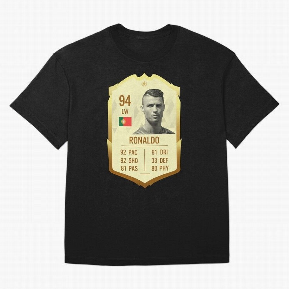 Cristiano Ronaldo Ultimate Card Oversized T-Shirt Treasure FIFA World Cup 2026 for Fans of Mbappe and Neymar and Spain, Bringing Football History, Final Match Energy, Crowd Noise and Once in a Lifetime Moments; Great for Watch Parties, Sports Bars,