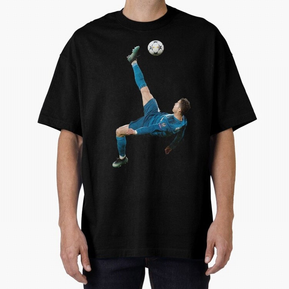 CRISTIANO RONALDO BICYCLE KICK Classic Oversized T-Shirt Refresh Global Football Passion for FIFA World Cup 2026, Built around Messi, Neymar and Mbappe, Brazil, Portugal and Argentina, Worldwide Fan Energy, Dramatic Goals, Stadium Lights and
