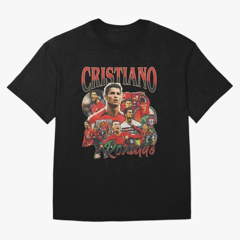 Retro Cristiano Ronaldo Oversized T-Shirt Honor the Beautiful Game during FIFA World Cup 2026 USA Canada Mexico Spirit, Connected to Spain and Netherlands, Messi, CR7 and Mbappe, Global Supporter Spirit, Legendary Goals, National Colors and
