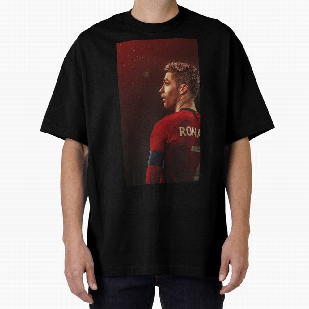 Art Ronaldo Wallpaper Oversized T-Shirt Honor Champions and Dreams in FIFA World Cup 2026 USA Canada Mexico Built around Mbappe and Neymar, Germany Energy, Vintage Soccer Flavor, Modern Football Stars, National Flags and Final Night Emotion; Great