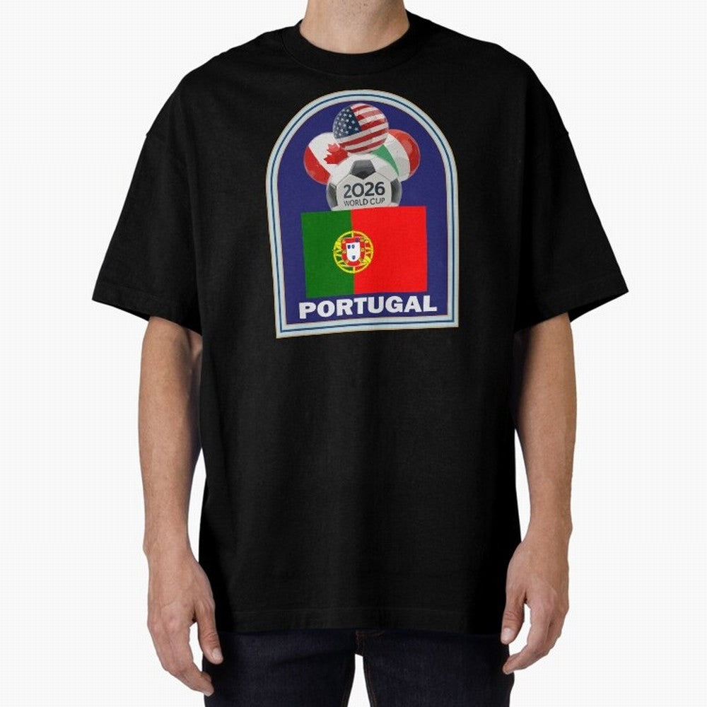 Portugal 2026 Soccer T-shirt Oversized T-Shirt Celebrate Classic Football Spirit in FIFA World Cup 2026 Group Stage for Fans of Haaland and France, Bringing Soccer Culture, Superstar Moments, National Team Dreams and Competitive Fire; Ideal for
