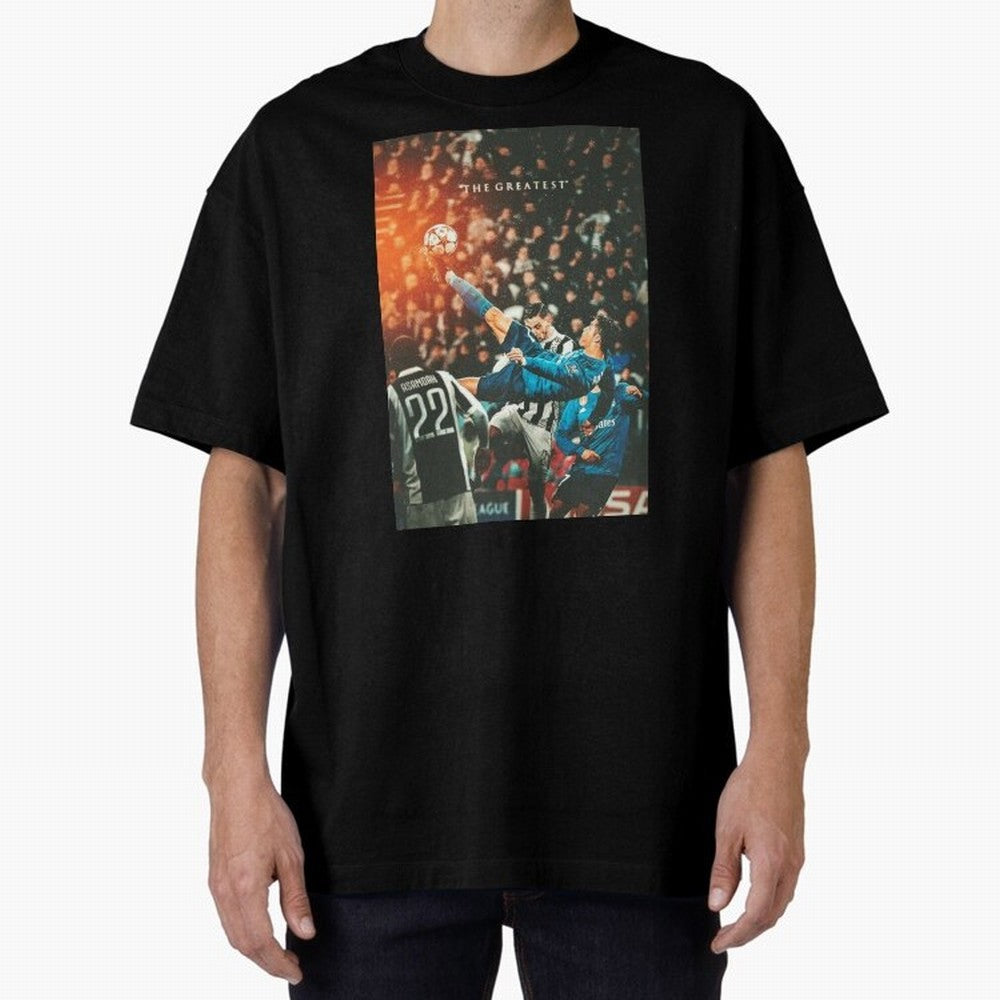 Ronaldo Bicycle Kick Skills Greatest, Ronaldo Gifts, Ronaldo Best Selling , Ronaldo Top Items Poste Oversized T-Shirt Spotlight FIFA World Cup 2026 for Fans of Neymar and Portugal, Spain and Germany, Bringing Retro Football Energy, Iconic