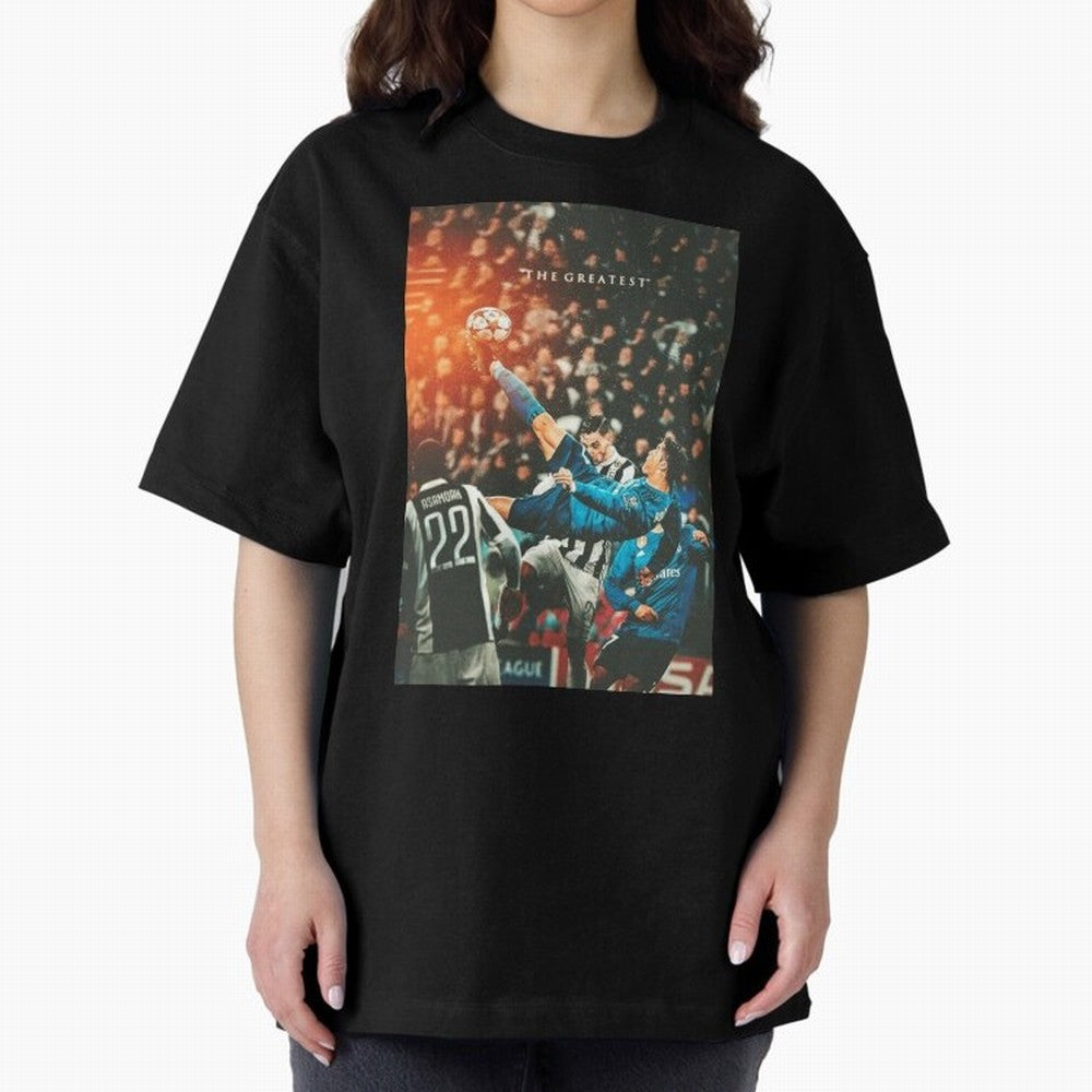 Ronaldo Bicycle Kick Skills Greatest, Ronaldo Gifts, Ronaldo Best Selling , Ronaldo Top Items Poste Oversized T-Shirt Spotlight FIFA World Cup 2026 for Fans of Neymar and Portugal, Spain and Germany, Bringing Retro Football Energy, Iconic