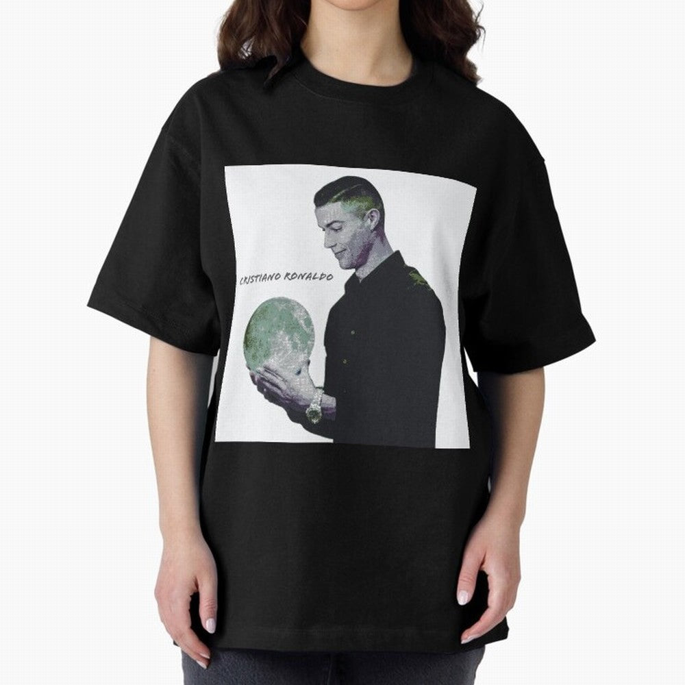 Cristiano Ronaldo art illustration. Cristiano Ronaldo sketch art Oversized T-Shirt Cheer for Global Football Passion for FIFA World Cup 2026 Group Stage, Driven by Haaland, Brazil, Portugal and Argentina, Championship Spirit, Famous Goals, Roaring