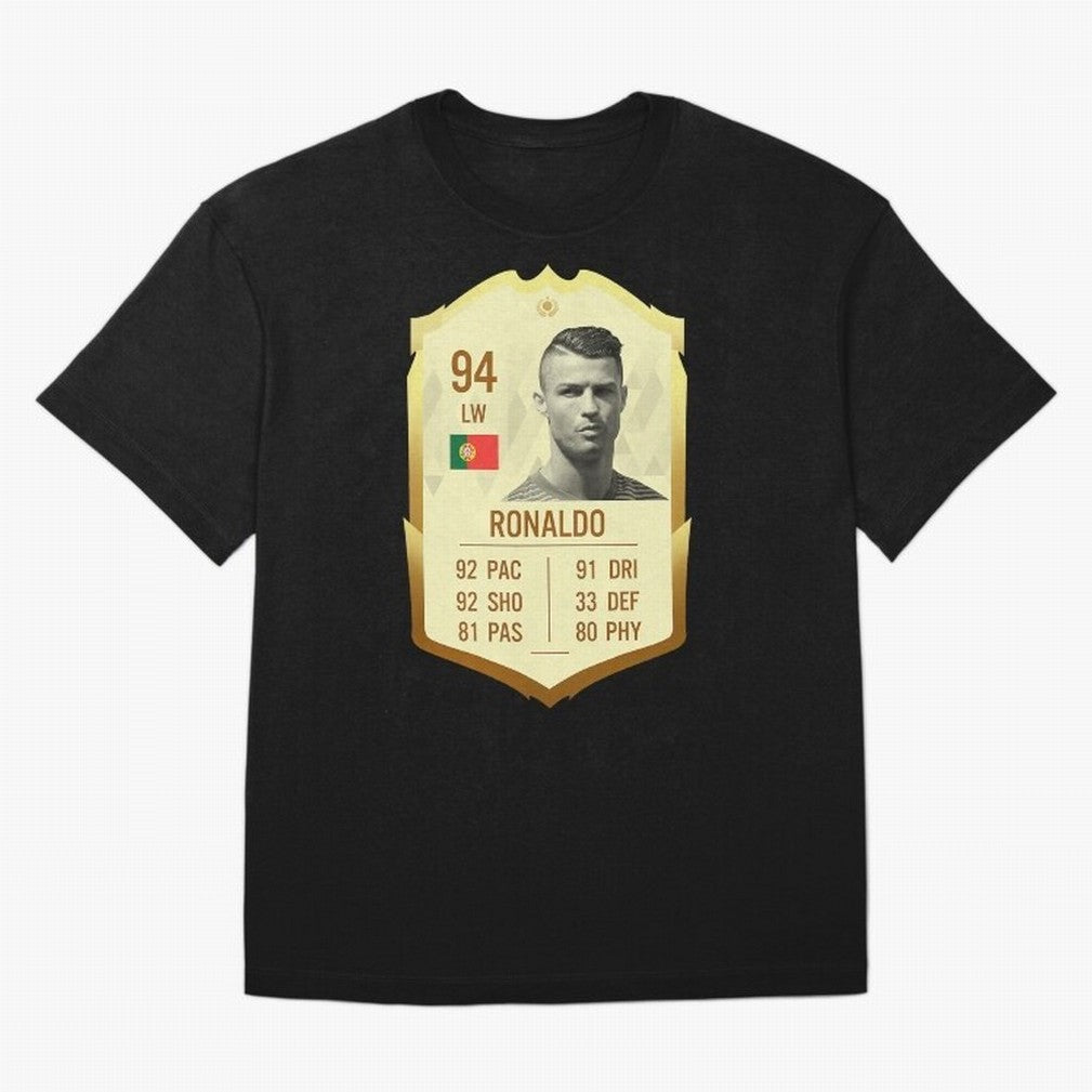 Cristiano Ronaldo Ultimate Card Oversized T-Shirt Stand Out with Spirit from FIFA World Cup 2026 Group Stage for Fans of Cristiano Ronaldo, Haaland and CR7 and France and Portugal, Bringing Goal Celebration Energy, Supporter Heritage, Football