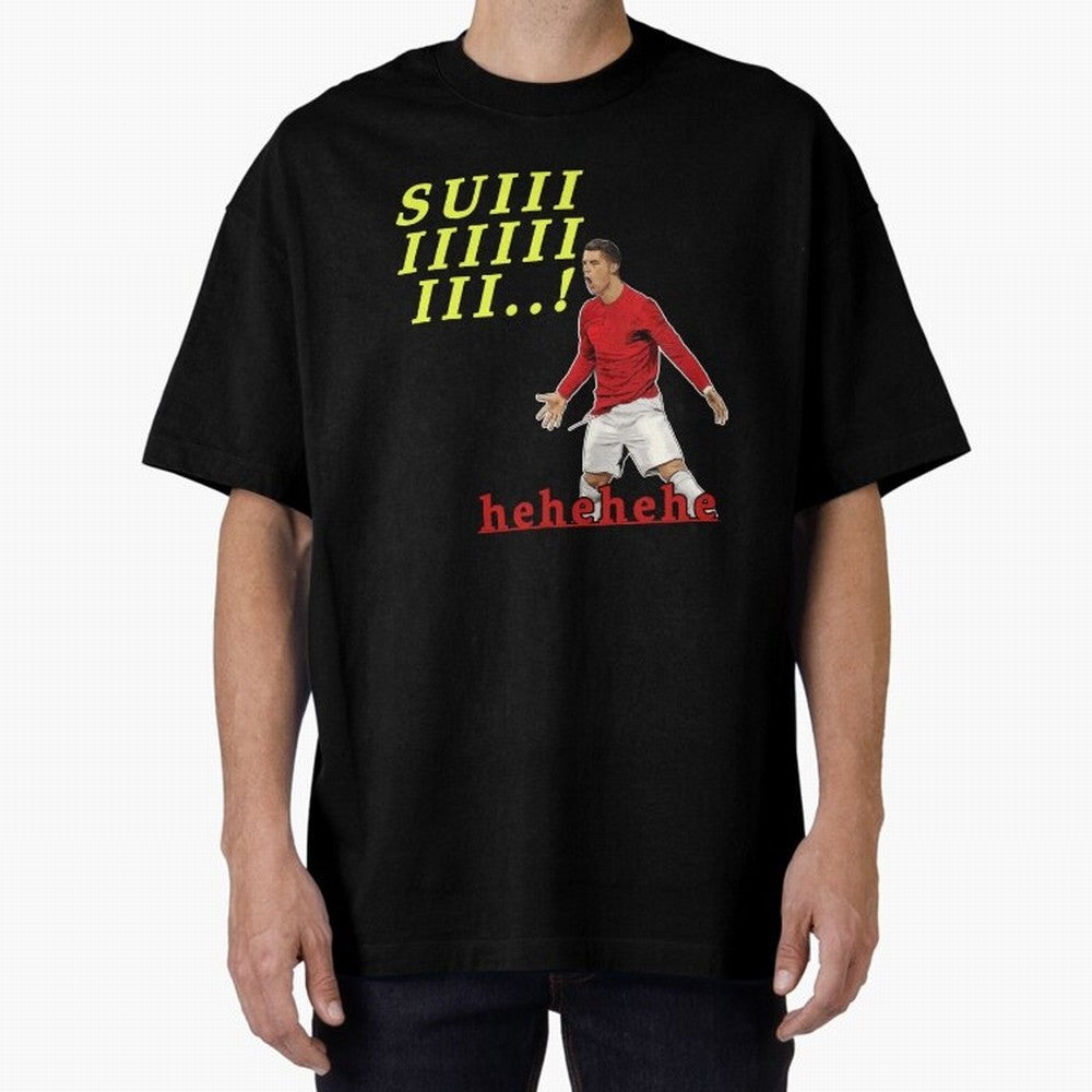 Hehehe suiii !! Cristiano ronaldo goal Oversized T-Shirt Fuel Your Fan Pride for the FIFA World Cup 2026 USA Canada Mexico Journey through Messi, Neymar and Mbappe Highlights, Brazil, Portugal and Argentina Pride, Football Passion, Legendary