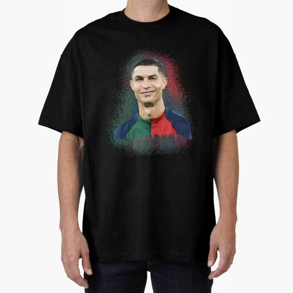Cristiano Ronaldo digital art Oversized T-Shirt Celebrate Global Football Passion for FIFA World Cup 2026 Group Stage, Celebrating CR7, Germany, Global Supporter Spirit, Legendary Goals, National Colors and Tournament Celebration; Made for