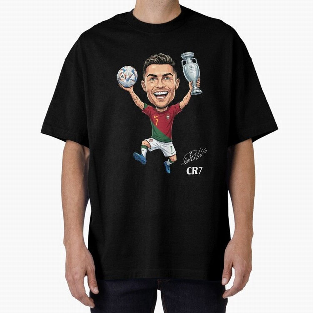 Cristiano Ronaldo Campion Oversized T-Shirt Keep Football History Alive during the FIFA World Cup 2026 USA Canada Mexico Journey through Neymar, Haaland and Cristiano Ronaldo Highlights, Argentina and Brazil Pride, Stadium Chants, National Pride,