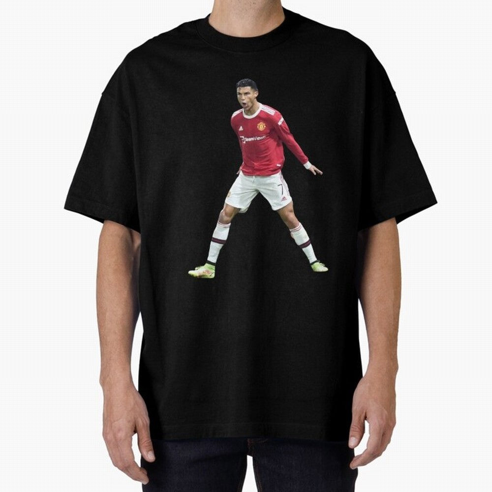 Ronaldo in Flight Oversized T-Shirt Build the FIFA World Cup 2026 USA Canada Mexico Journey through Messi, Neymar and Mbappe Highlights, England and Germany Pride, Game Day Rituals, Football Legends, Country Pride and the Road to the Final; Ideal