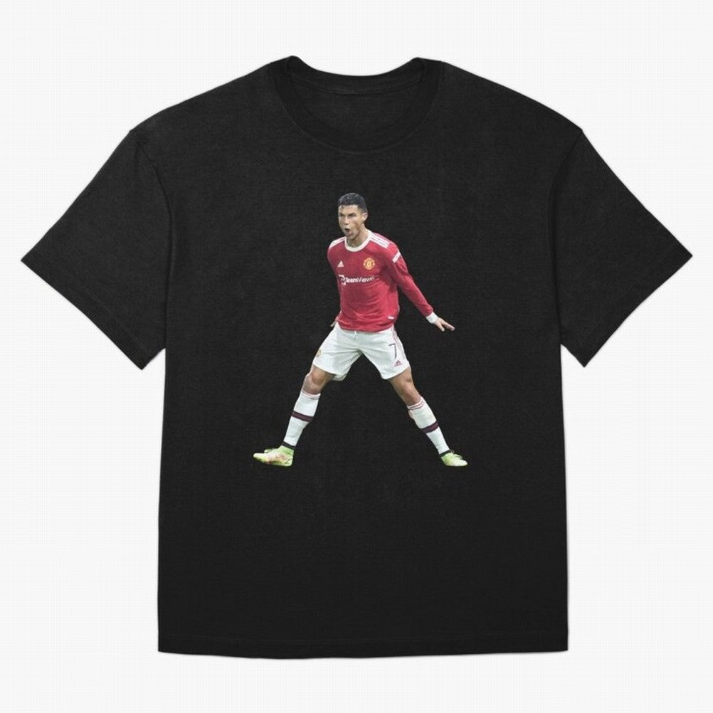 Ronaldo in Flight Oversized T-Shirt Build the FIFA World Cup 2026 USA Canada Mexico Journey through Messi, Neymar and Mbappe Highlights, England and Germany Pride, Game Day Rituals, Football Legends, Country Pride and the Road to the Final; Ideal