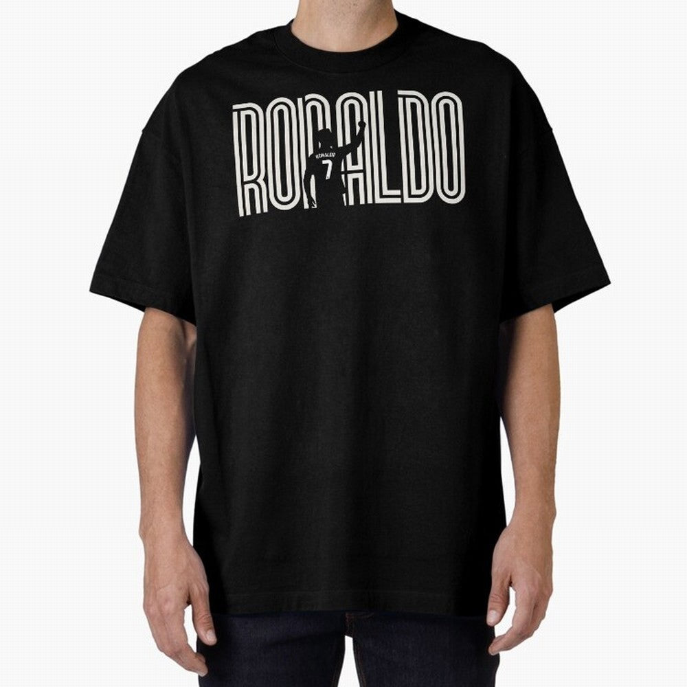 Fan Art - Cristiano Ronaldo (CR7) - Black Edition Oversized T-Shirt Carry National Pride through FIFA World Cup 2026 Spirit, Inspired by England, Messi, Game Day Rituals, Football Legends, Country Pride and the Road to the Final; Created for Match