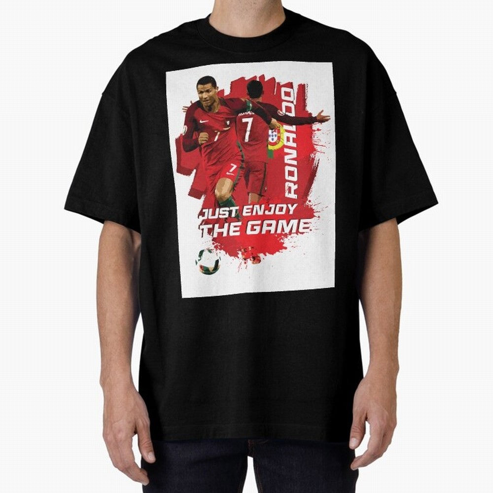 Cristiano Ronaldo Oversized T-Shirt Spotlight Match Day Hype around FIFA World Cup 2026 Group Stage, Messi, Brazil, Retro Football Energy, Iconic Rivalries, Trophy Chase Drama and Stadium Atmosphere; Built for Supporters Chasing Trophy Dreams,