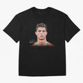 Cristiano Ronaldo T-Shirt Big Face Young Ronaldo Graphic Tee Oversized T-Shirt Celebrate Football Heritage in the FIFA World Cup 2026 Journey through Messi, CR7 and Mbappe Highlights, Portugal, Spain and Germany Pride, Global Supporter Spirit,