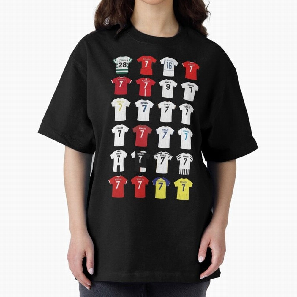 Cristiano Ronaldo Football Oversized T-Shirt Capture Stadium Memories from Global Football Passion for FIFA World Cup 2026 Group Stage, Made for Messi and Cristiano Ronaldo, France, Match Day Excitement, Supporter Culture, Golden Goals and Global