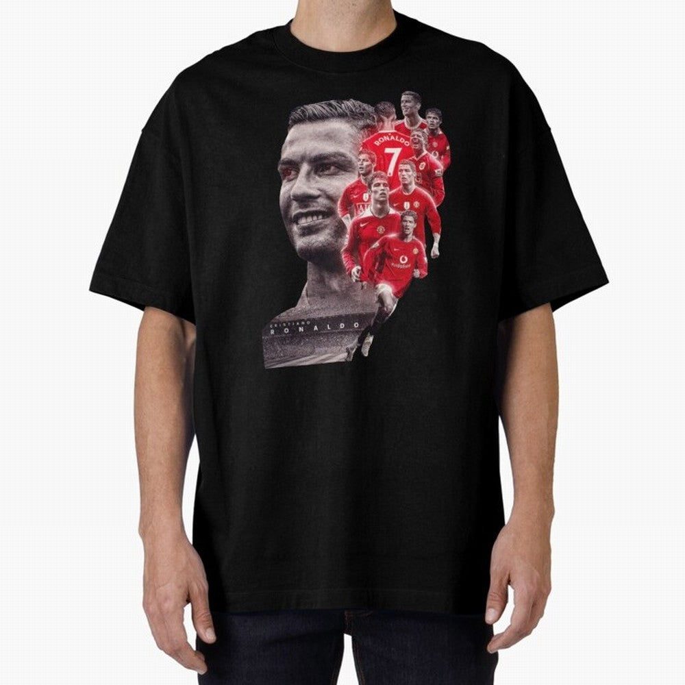 ronaldo Oversized T-Shirt Elevate the FIFA World Cup 2026 Group Stage Journey through Messi and Cristiano Ronaldo Highlights, Spain Pride, Vintage Soccer Flavor, Modern Football Stars, National Flags and Final Night Emotion; Perfect for Supporters