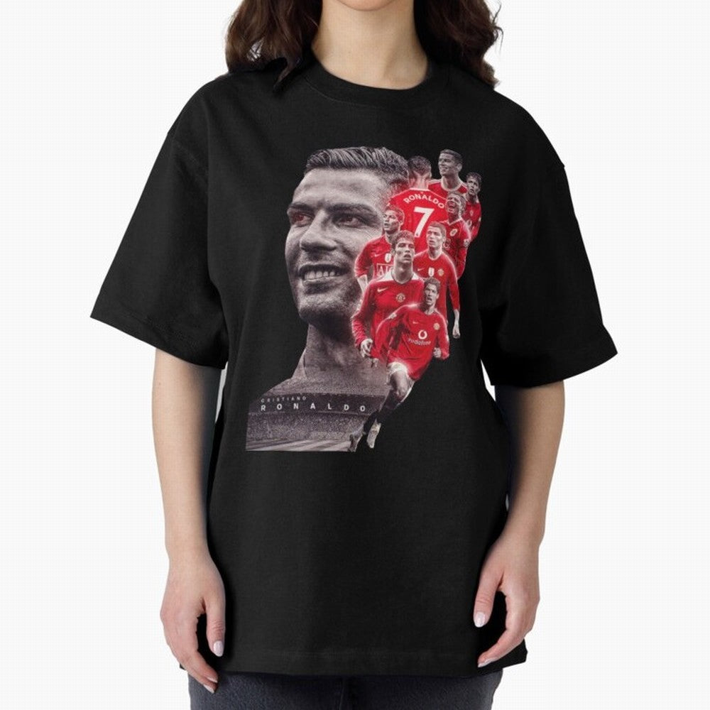 ronaldo Oversized T-Shirt Elevate the FIFA World Cup 2026 Group Stage Journey through Messi and Cristiano Ronaldo Highlights, Spain Pride, Vintage Soccer Flavor, Modern Football Stars, National Flags and Final Night Emotion; Perfect for Supporters