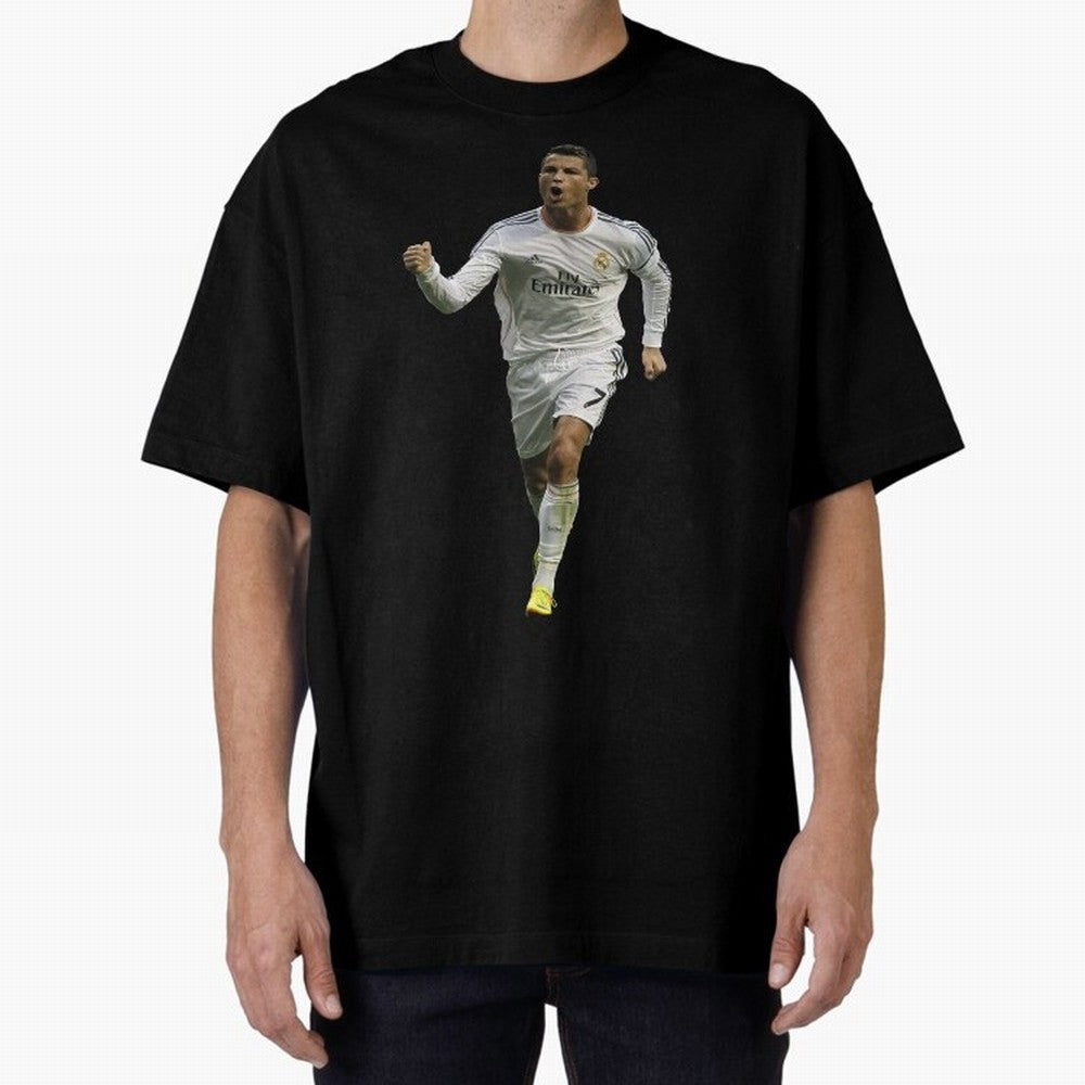 Cristiano Cool Sticker Oversized T-Shirt Share Global Football Passion for FIFA World Cup 2026, Featuring Mbappe, Portugal, Spain and Germany, Supporter Pride, Iconic Celebrations, Legendary Names and Global Match Day Energy; Created for Match Day