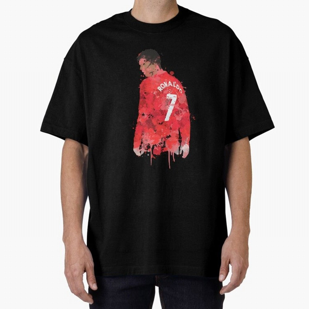 Cristiano Ronaldo - Manchester United Legend Art Oversized T-Shirt Bring International Match Energy to FIFA World Cup 2026 Driven by Messi, CR7 and Mbappe, Argentina Energy, Goal Celebration Energy, Supporter Heritage, Football Icons and Worldwide