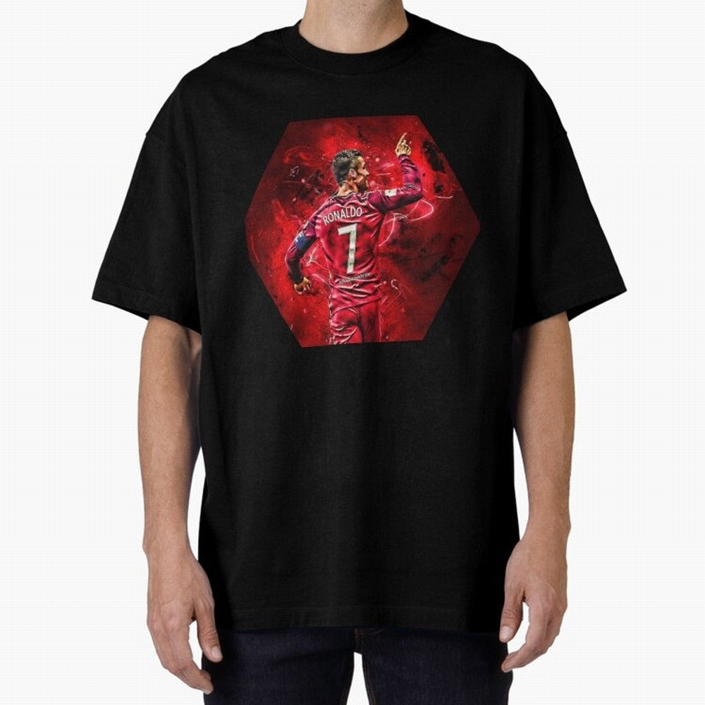 CR7 Art Oversized T-Shirt Bring International Match Energy to FIFA World Cup 2026 for Fans of CR7 and Argentina, Bringing Vintage Soccer Flavor, Modern Football Stars, National Flags and Final Night Emotion; Created for Match Day Parties, Soccer