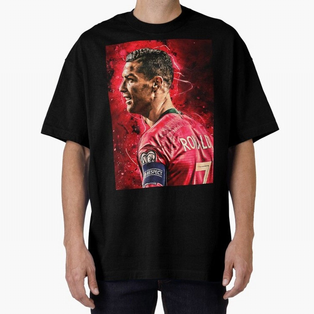 R-o-n-a-l-d-o Design Wallpaper Oversized T-Shirt Unlock FIFA World Cup 2026 USA Canada Mexico Spirit, with Netherlands, Messi, CR7 and Mbappe, Supporter Pride, Iconic Celebrations, Legendary Names and Global Match Day Energy; Ideal for Fans Who