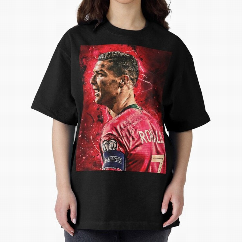R-o-n-a-l-d-o Design Wallpaper Oversized T-Shirt Unlock FIFA World Cup 2026 USA Canada Mexico Spirit, with Netherlands, Messi, CR7 and Mbappe, Supporter Pride, Iconic Celebrations, Legendary Names and Global Match Day Energy; Ideal for Fans Who