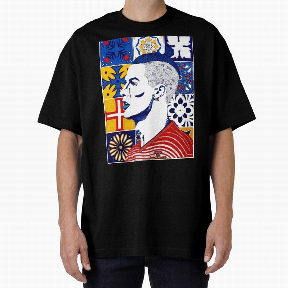 Cristiano Ronaldo Cristiano Ronaldo Azulejos Oversized T-Shirt Honor the Football Icons of the FIFA World Cup 2026 Group Stage Journey through Neymar, Haaland and Cristiano Ronaldo Highlights, Argentina, France and Brazil Pride, Retro Football