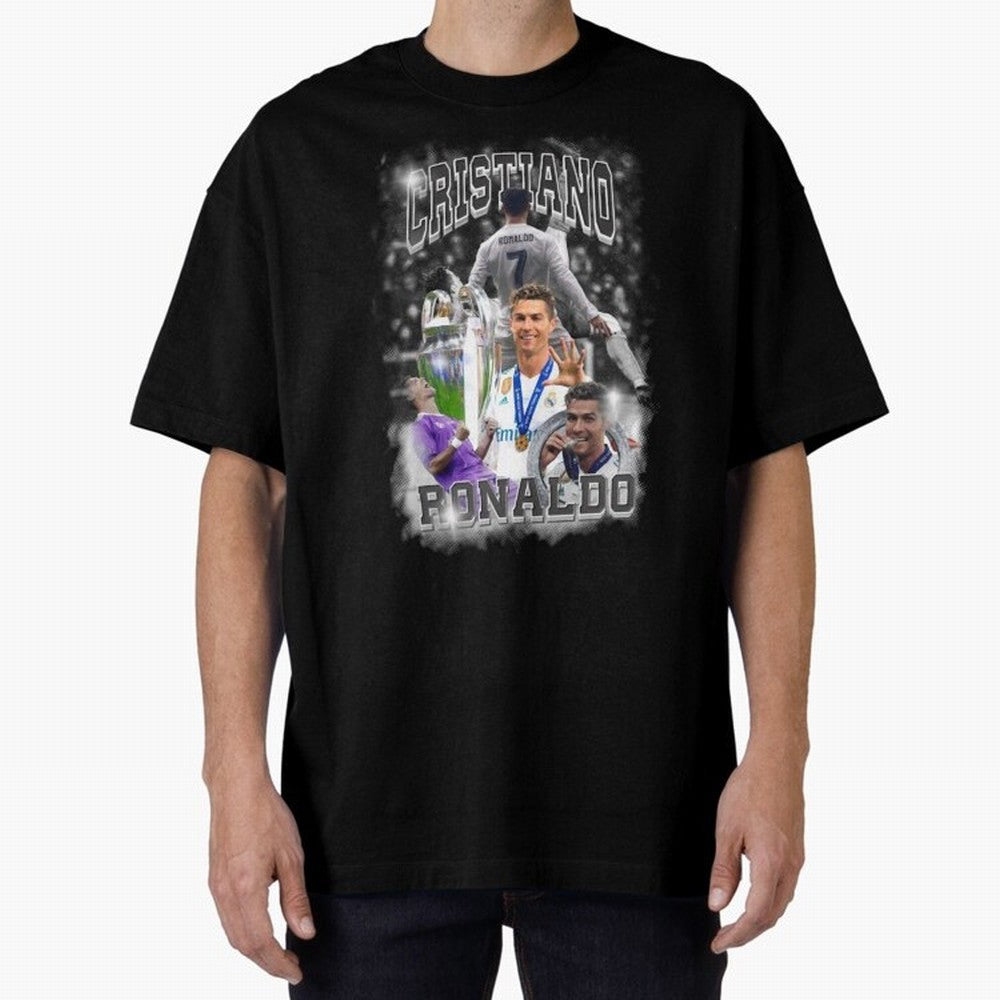 Cristiano Ronaldo Oversized T-Shirt Represent the Passion of Match Day Hype around FIFA World Cup 2026 USA Canada Mexico, Haaland, Brazil, Classic Soccer Heritage, Championship Pressure, Fan Loyalty and International Pride; Created for Match Day