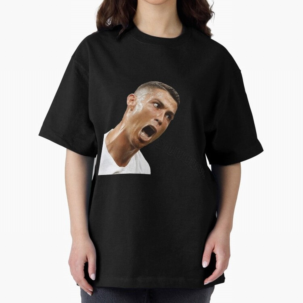 Cristiano Ronaldo Siuuu Meme Oversized T-Shirt Capture Global Football Passion for FIFA World Cup 2026, with Mbappe and Neymar, England and Germany, Supporter Pride, Iconic Celebrations, Legendary Names and Global Match Day Energy; Perfect for