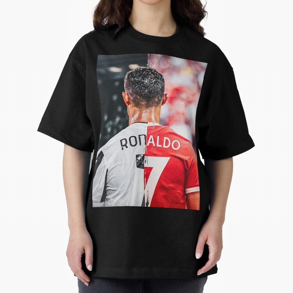 Cristiano Ronaldo , Manchester Star , Football Poster 2122 Star Oversized T-Shirt Represent Fans Who Live for Global Football Passion for FIFA World Cup 2026 Group Stage, Made for Haaland and Mbappe, Germany, Football History, Final Match Energy,
