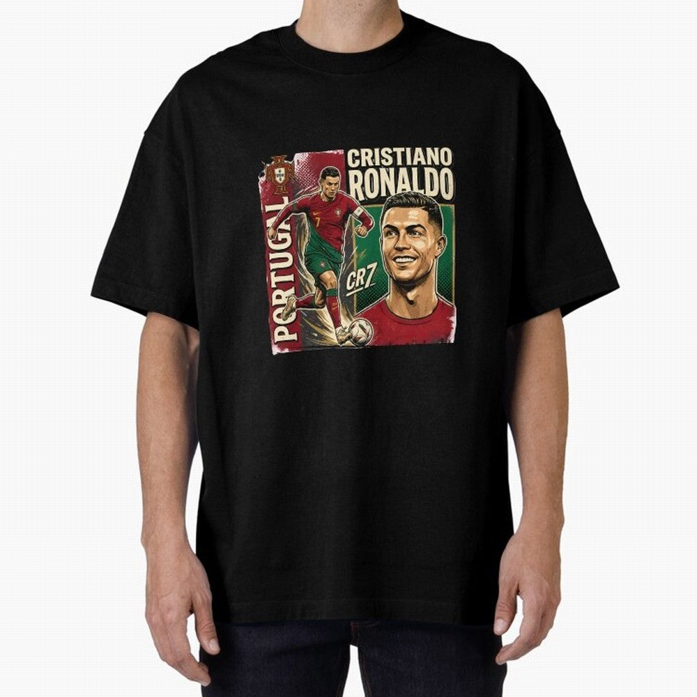 Ronaldo Portugal Vintage Oversized T-Shirt Capture FIFA World Cup 2026 for Fans of Neymar and Argentina and Brazil, Bringing Worldwide Fan Energy, Dramatic Goals, Stadium Lights and Championship Celebrations; Perfect for Supporters Who Want Bold