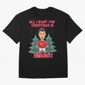 All I Want For Christmas is Siuuu Oversized T-Shirt Celebrate Global Passion for Match Day Hype around FIFA World Cup 2026 Group Stage, CR7, England, Championship Spirit, Famous Goals, Roaring Crowds and International Football Unity; Created for