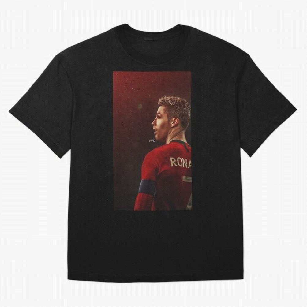 Art Ronaldo Wallpaper Oversized T-Shirt Unlock FIFA World Cup 2026 USA Canada Mexico for Fans of CR7 and Messi and Spain, Bringing Football Festival Excitement, Trophy Ambitions, Country Rivalries and Star Player Buzz; Ideal for Passionate Fans Who