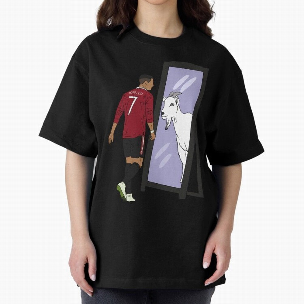 Cristiano Ronaldo Mirror GOAT Oversized T-Shirt Bring Trophy Dreams to FIFA World Cup 2026 Featuring Haaland and Mbappe, Netherlands Energy, Goal Celebration Energy, Supporter Heritage, Football Icons and Worldwide Tournament Joy; Made for