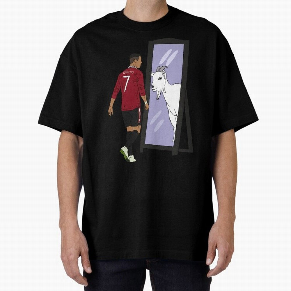 Cristiano Ronaldo Mirror GOAT Oversized T-Shirt Bring Trophy Dreams to FIFA World Cup 2026 Featuring Haaland and Mbappe, Netherlands Energy, Goal Celebration Energy, Supporter Heritage, Football Icons and Worldwide Tournament Joy; Made for