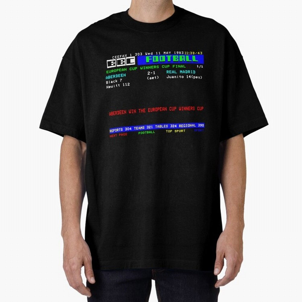 Aberdeen Cup Winners Cup Final 1983 CEEFAX Oversized T-Shirt Bring World Football Passion into the FIFA World Cup 2026 Journey through Neymar, Haaland and Cristiano Ronaldo Highlights, Germany Pride, Fan Favorite Moments, National Team Passion, Big