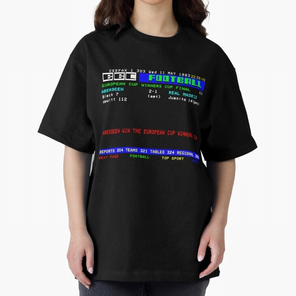 Aberdeen Cup Winners Cup Final 1983 CEEFAX Oversized T-Shirt Bring World Football Passion into the FIFA World Cup 2026 Journey through Neymar, Haaland and Cristiano Ronaldo Highlights, Germany Pride, Fan Favorite Moments, National Team Passion, Big