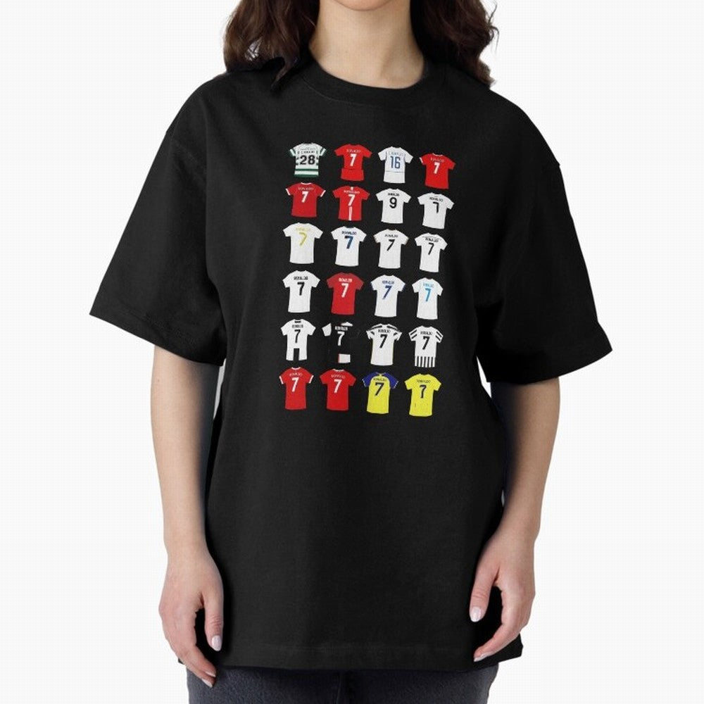 Cristiano Ronaldo Football Shirt Oversized T-Shirt Support Iconic Players in FIFA World Cup 2026 Spirit, Driven by Brazil, Portugal and Argentina, Messi, Neymar and Mbappe, Tournament Hype, Historic Matchups, Family Viewing Parties and Global