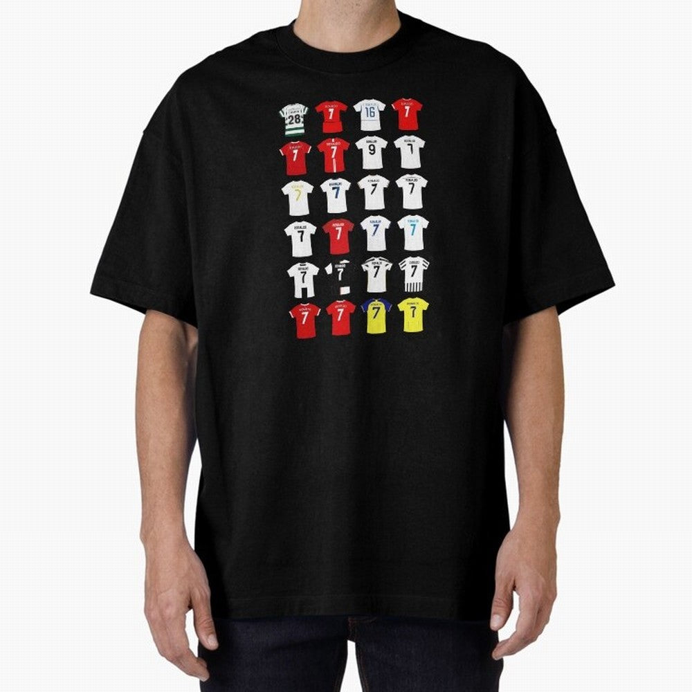 Cristiano Ronaldo Football Shirt Oversized T-Shirt Support Iconic Players in FIFA World Cup 2026 Spirit, Driven by Brazil, Portugal and Argentina, Messi, Neymar and Mbappe, Tournament Hype, Historic Matchups, Family Viewing Parties and Global