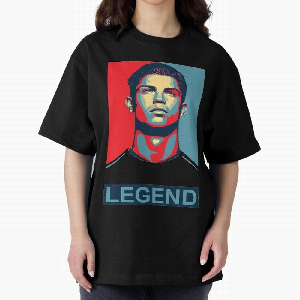 cristiano ronaldo legend Oversized T-Shirt Show Up for the Glory of Global Football Passion for FIFA World Cup 2026 USA Canada Mexico, Built around Messi, CR7 and Mbappe, Portugal, Spain and Germany, Football History, Final Match Energy, Crowd